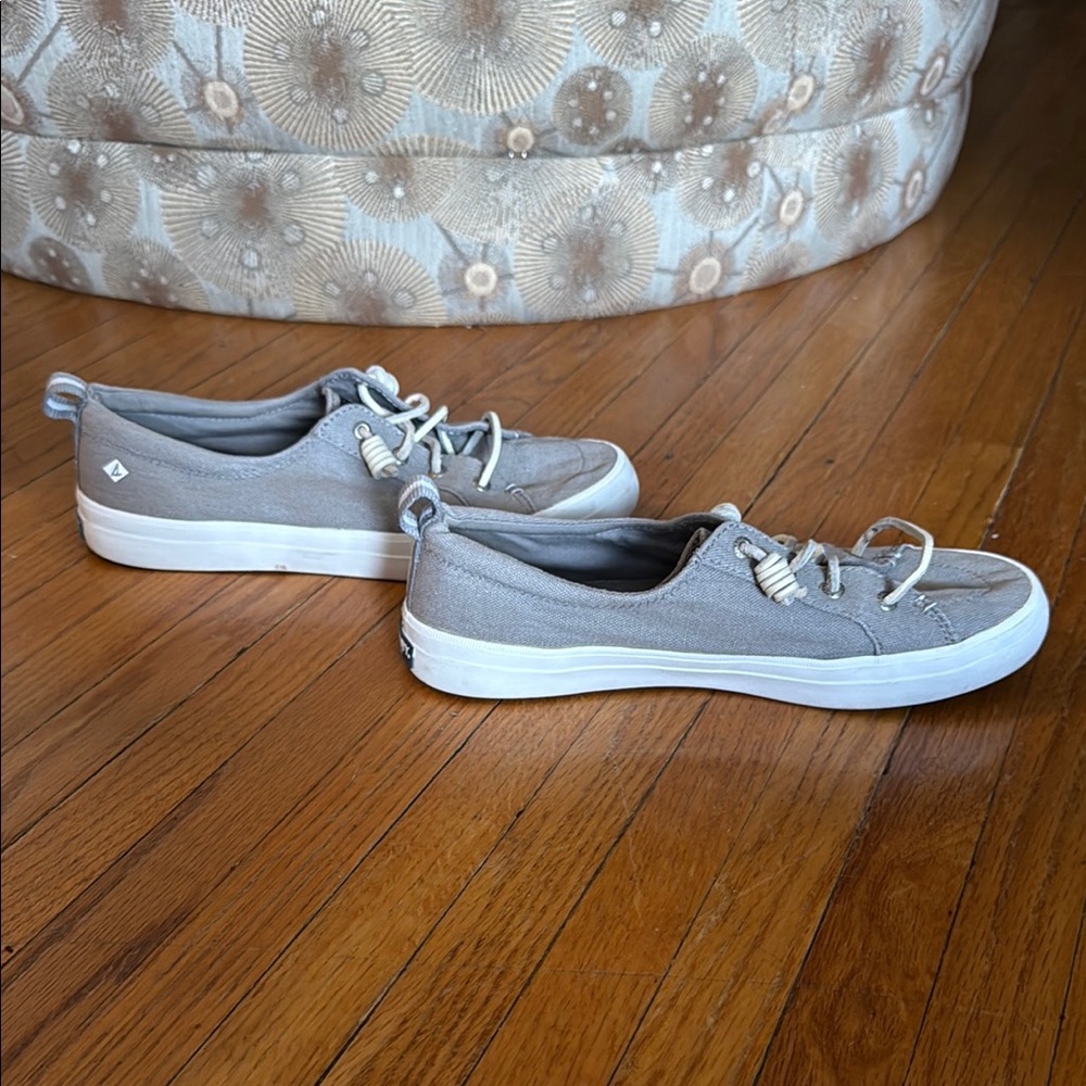 Sperry Gray Casual Canvas Shoes Woman 8.5 - Picture 3 of 8
